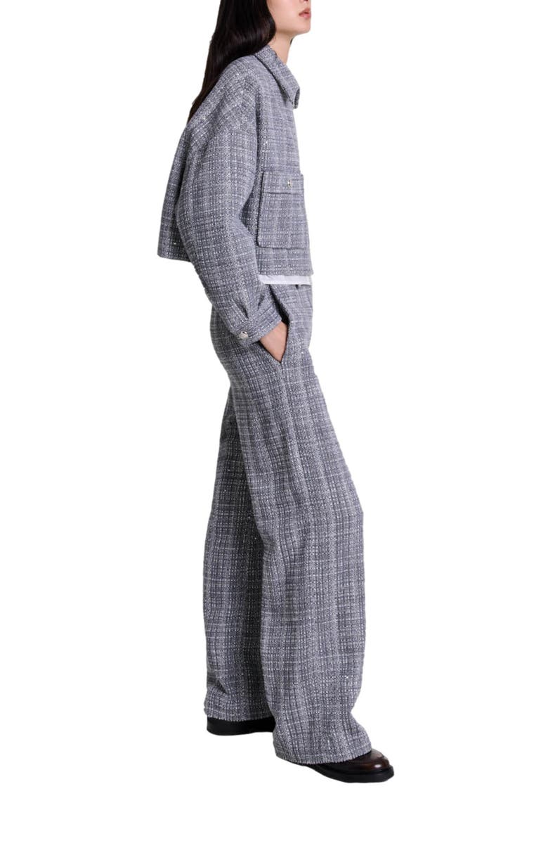 maje Short tweed jacket, Alternate, color, 