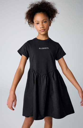 Kids' Embroidered Logo Cotton T-Shirt Dress