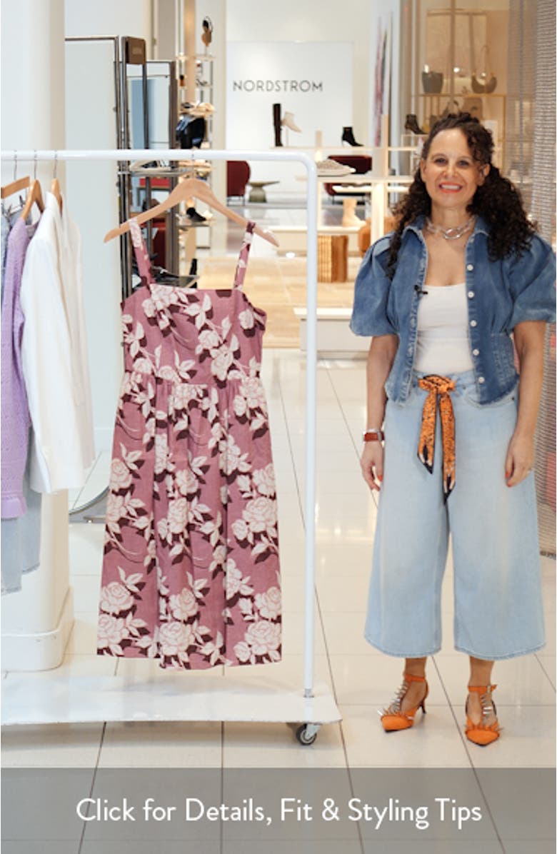 Floral Square Neck Fit & Flare Midi Dress, sales video thumbnail