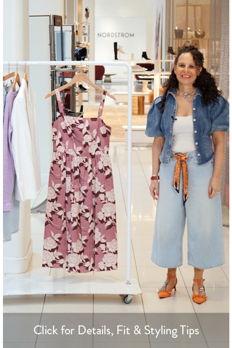 Floral Square Neck Fit & Flare Midi Dress video