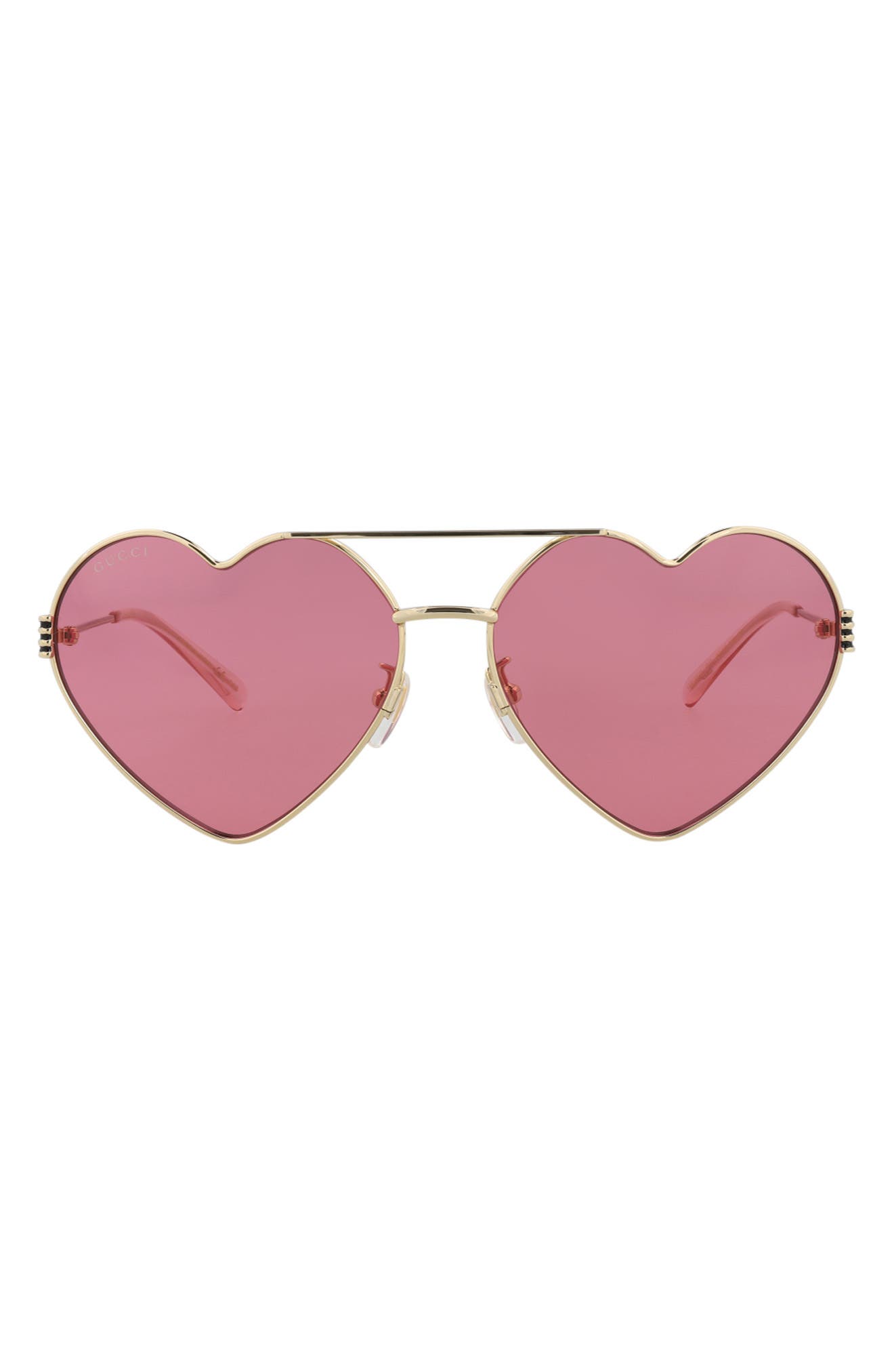 62mm Heart Aviator Sunglasses