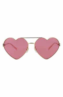 62mm Heart Aviator Sunglasses