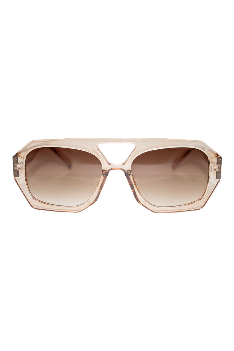 Ryder 57mm Polarized Aviator Sunglasses, Main, color, TAN/ TAN
