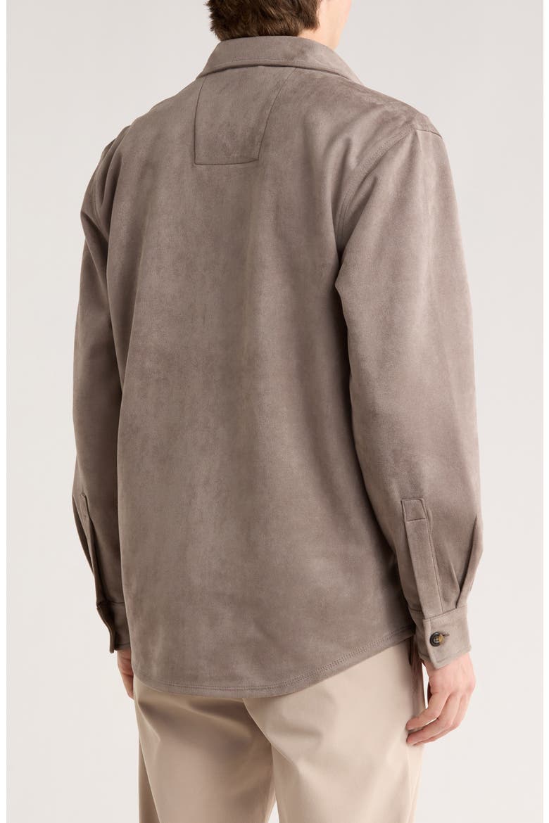 Faux Suede Shirt Jacket, Alternate, color, TAUPE