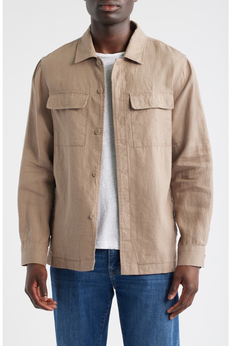 Linen Shirt Jacket, Main, color, TAN DESERT
