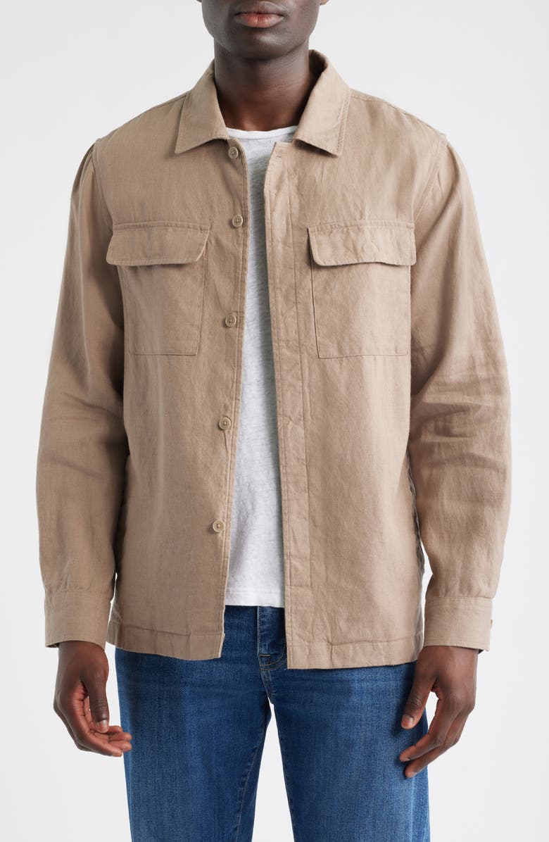 Nordstrom Linen Shirt Jacket, Main, color, Tan Desert