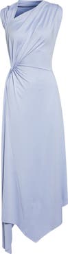 Victoria Beckham Asymmetric Stretch Jersey Midi Dress