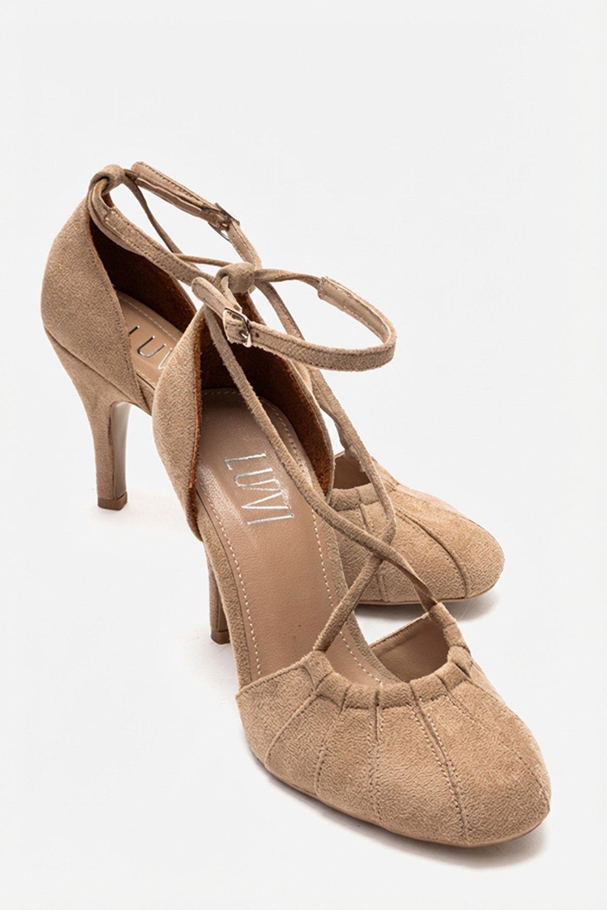 Prologue Shoes Eliza Stiletto Pump, Alternate, color, Beige Suede