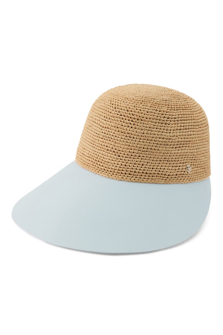 Raffia & Cotton Baseball Cap, Main, color, NATURAL/ BREEZE