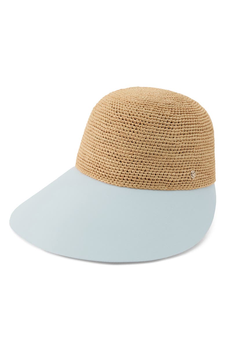 Helen Kaminski Raffia & Cotton Baseball Cap, Main, color, Natural/ Breeze