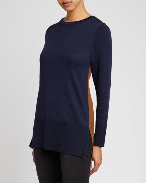 Santorelli Tori Color Block Knit Sweater In Space Blue