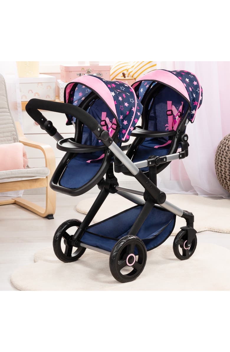 Bayer Design Xeo Twin Pram, Dolls Up To 20 Inches, 3+, Alternate, color, Multicolored
