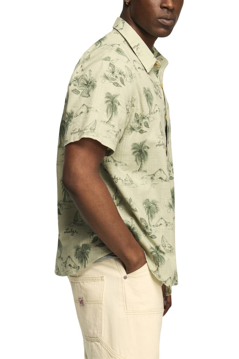 San Gabriel Floral Short Sleeve Shirt, Alternate, color, GREEN PRINT