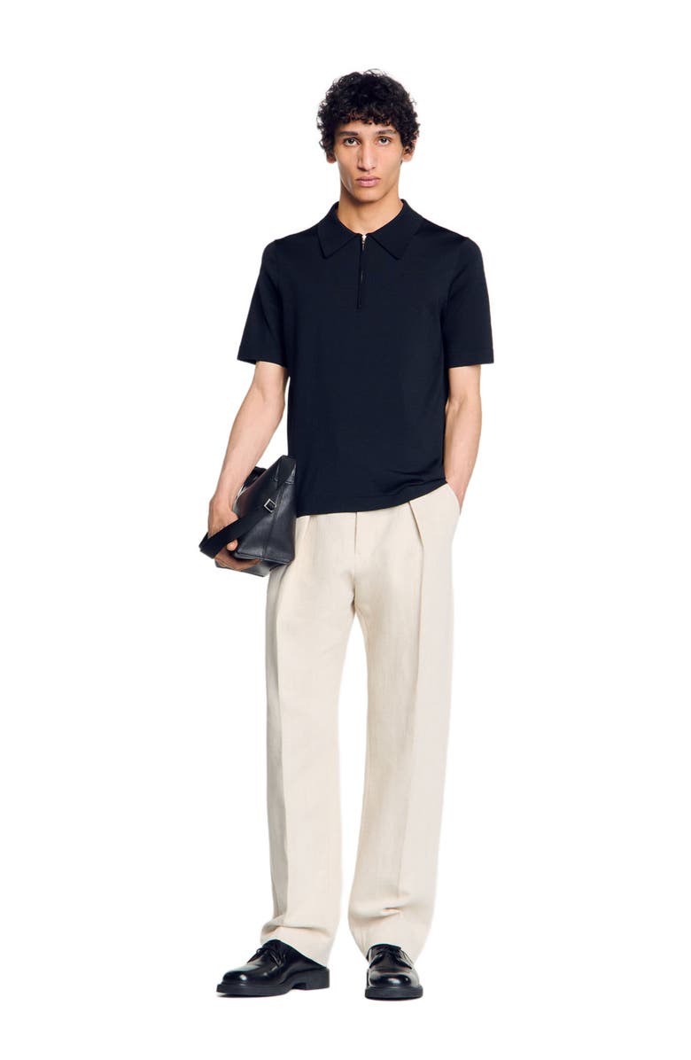 SANDRO Knitted polo with zip collar, Alternate, color, 