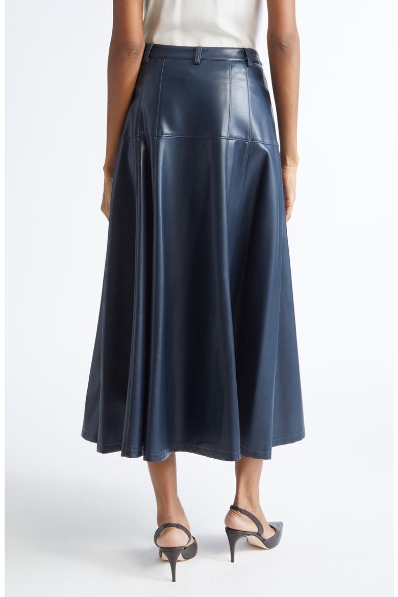 Veena Faux Leather Skirt, Alternate, color, NAVY