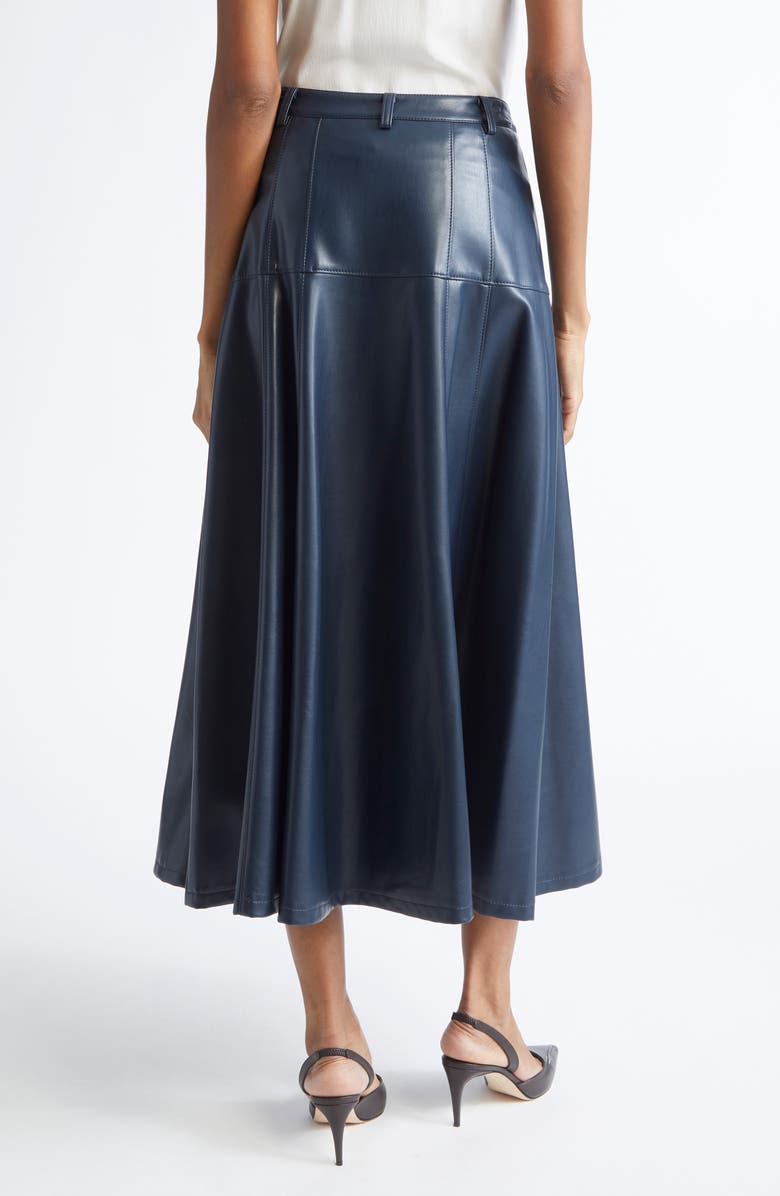 Cinq à Sept Veena Faux Leather Skirt, Alternate, color, Navy