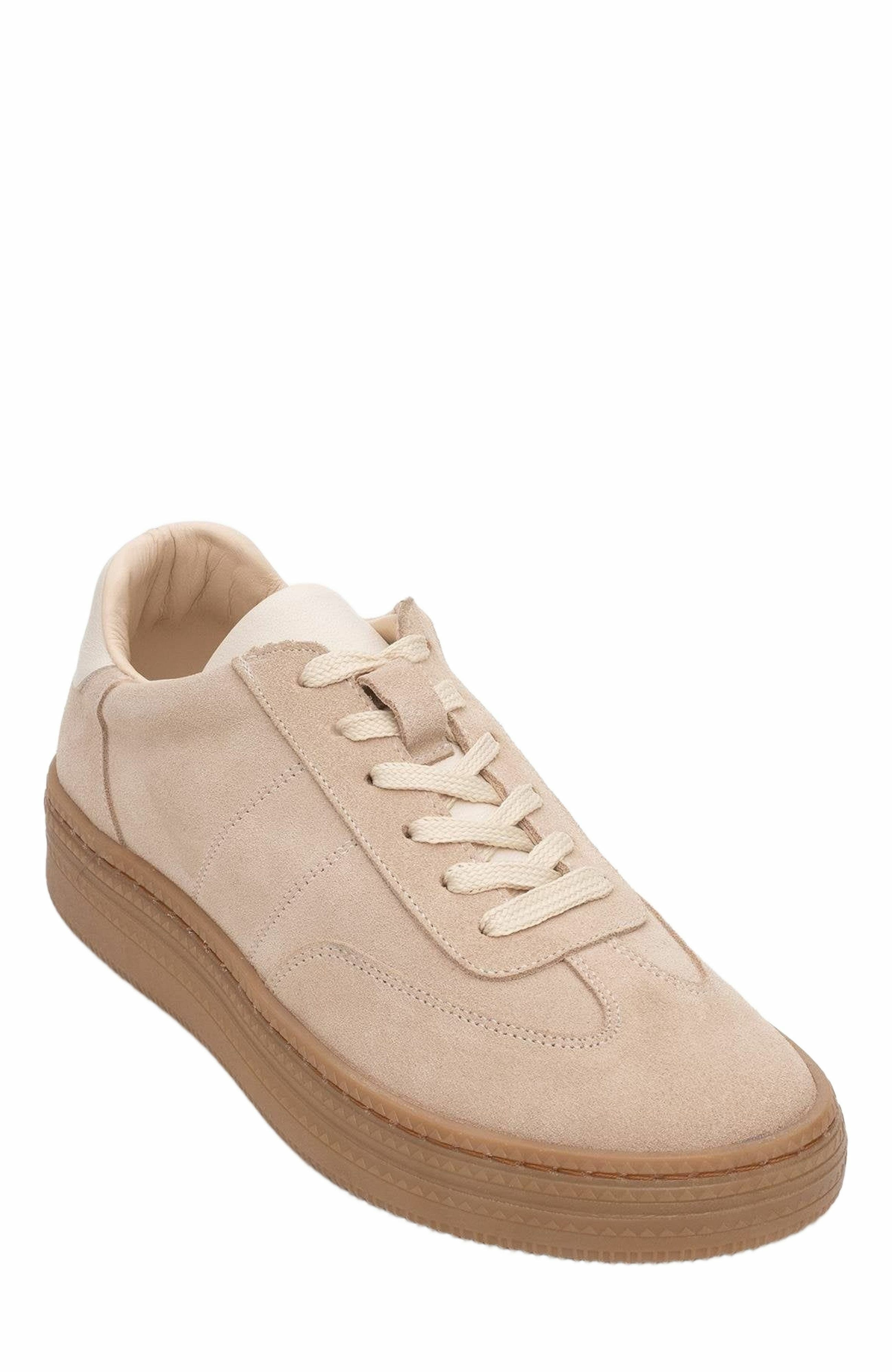 Forever & Always Shoes Fyore Leather Sneakers, Alternate, color, Beige Suede Leather