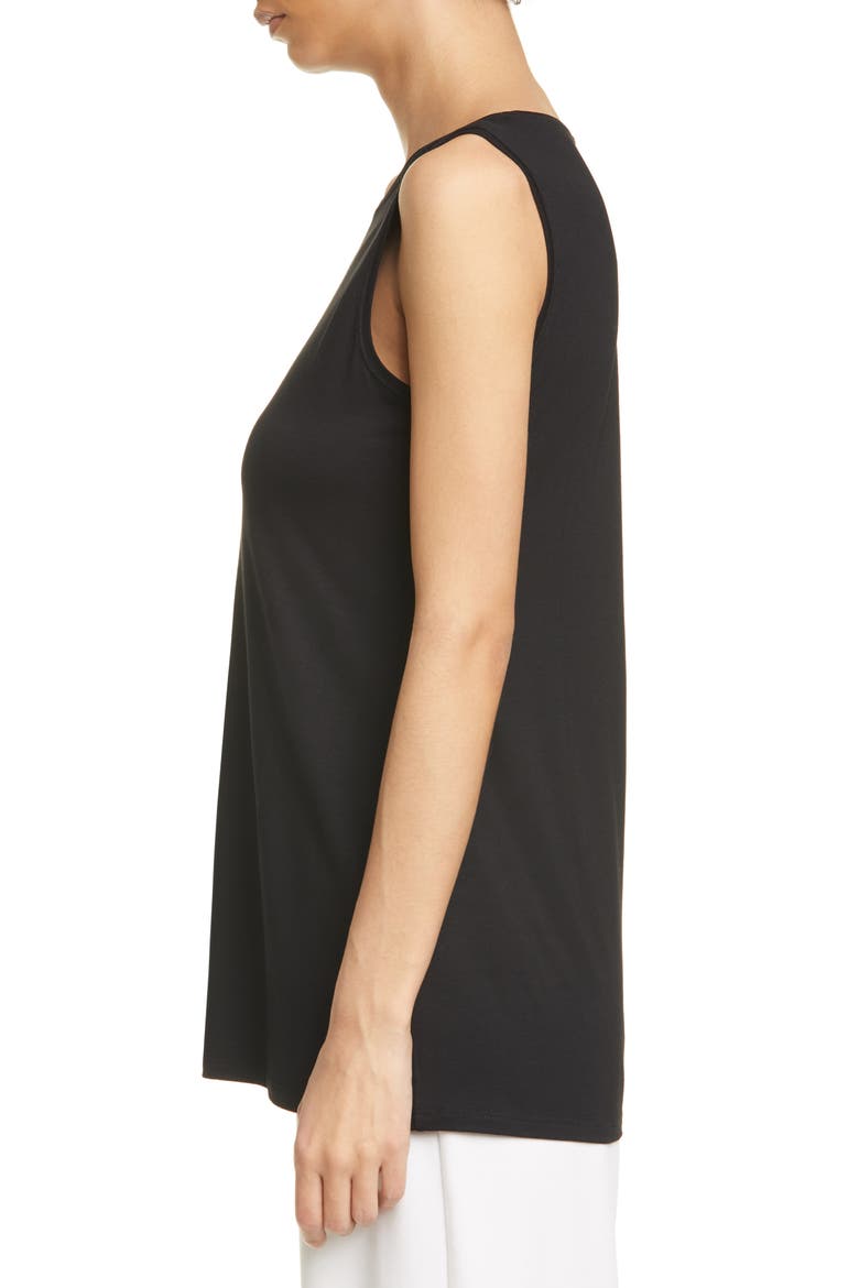 Crewneck Long Tank Top, Alternate, color, BLACK
