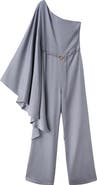 MANGO Drapey Asymmetric One-Shoulder Jumpsuit