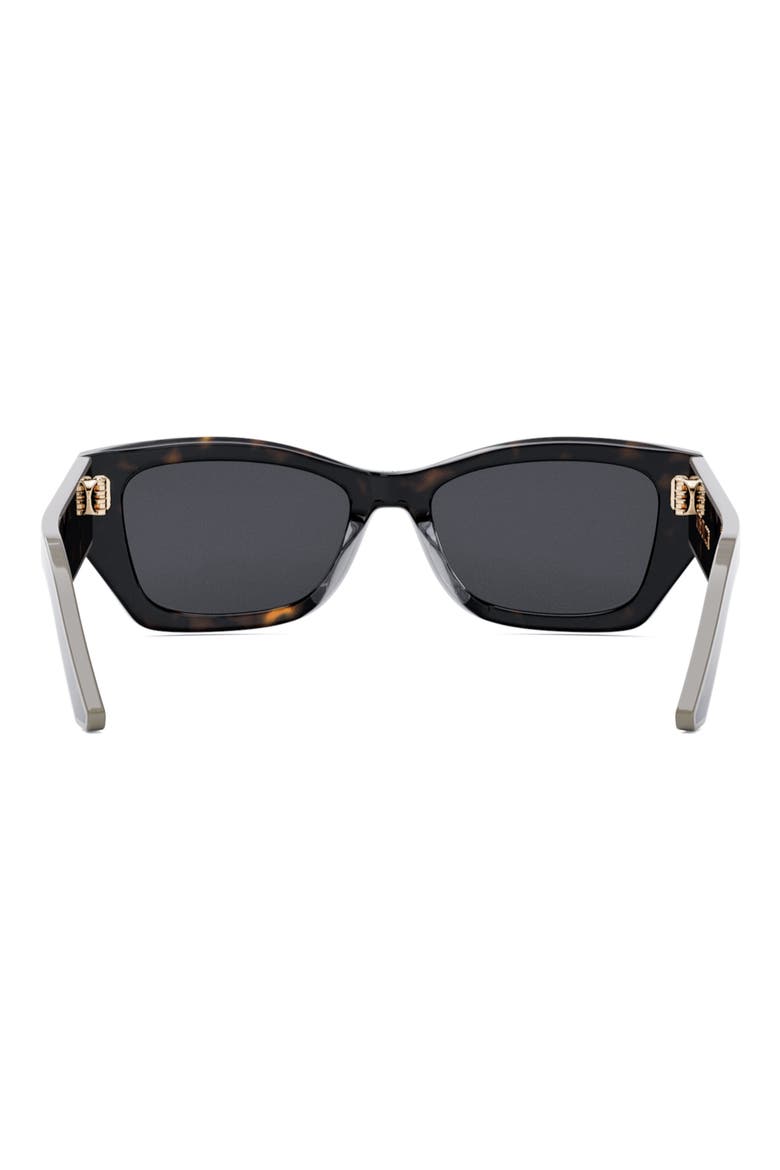 'DiorPacific S2U 53mm Rectangular Sunglasses, Alternate, color, DARK HAVANA / SMOKE