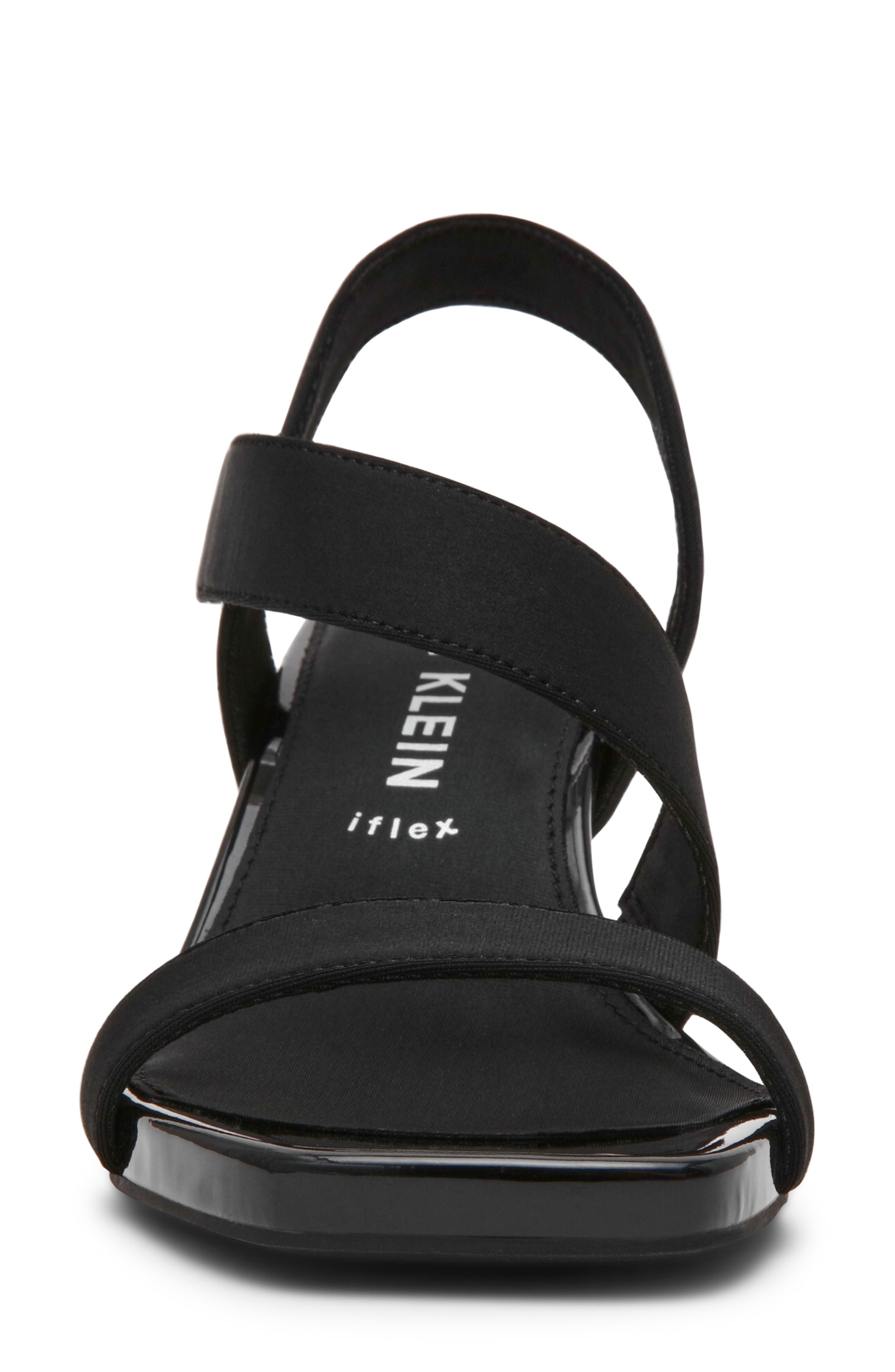 Anne Klein Justin Kitten Heel Sandal, Alternate, color, Black Stretch