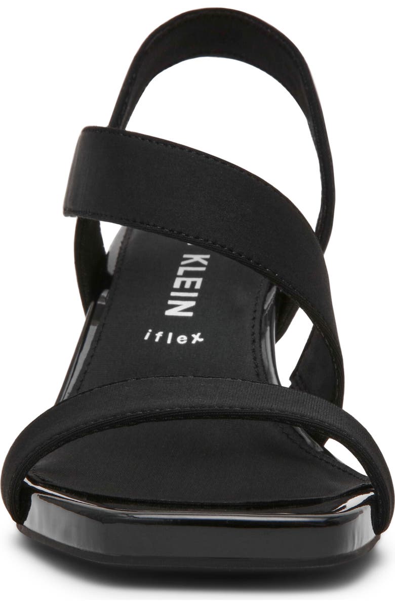 Anne Klein Justin Kitten Heel Sandal, Alternate, color, Black Stretch
