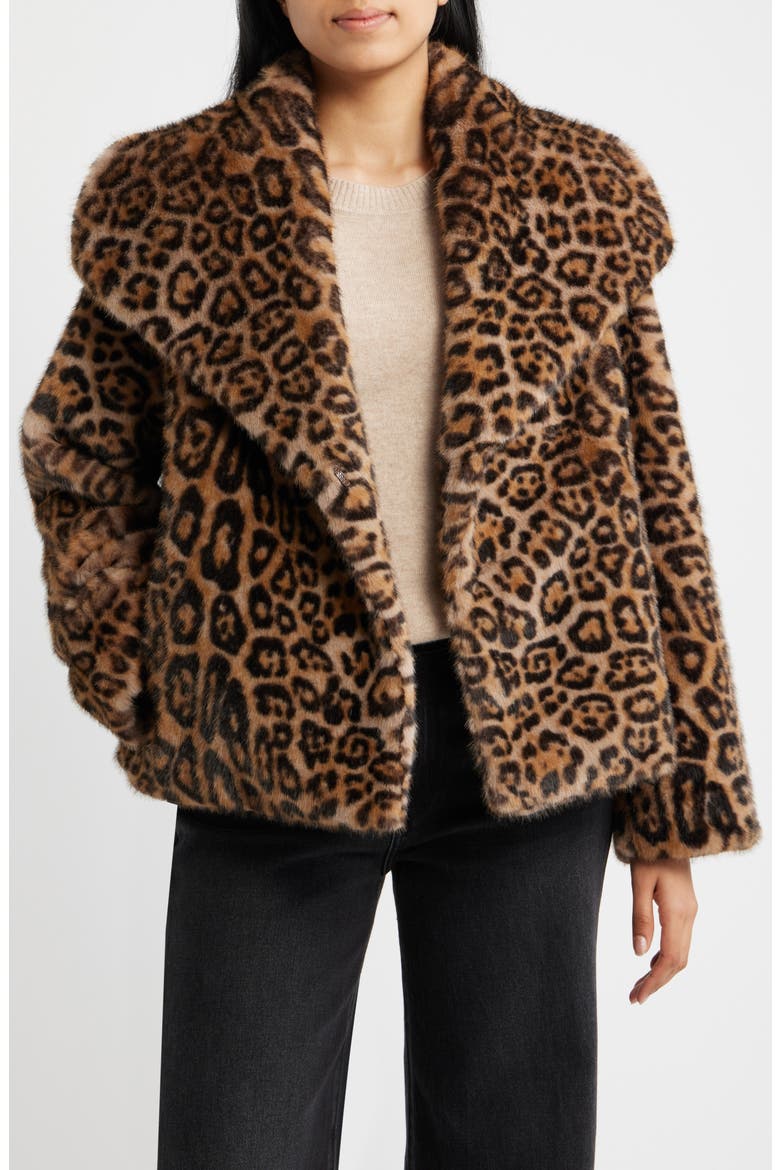 Faux Fur Jacket, Main, color, LEOPARD