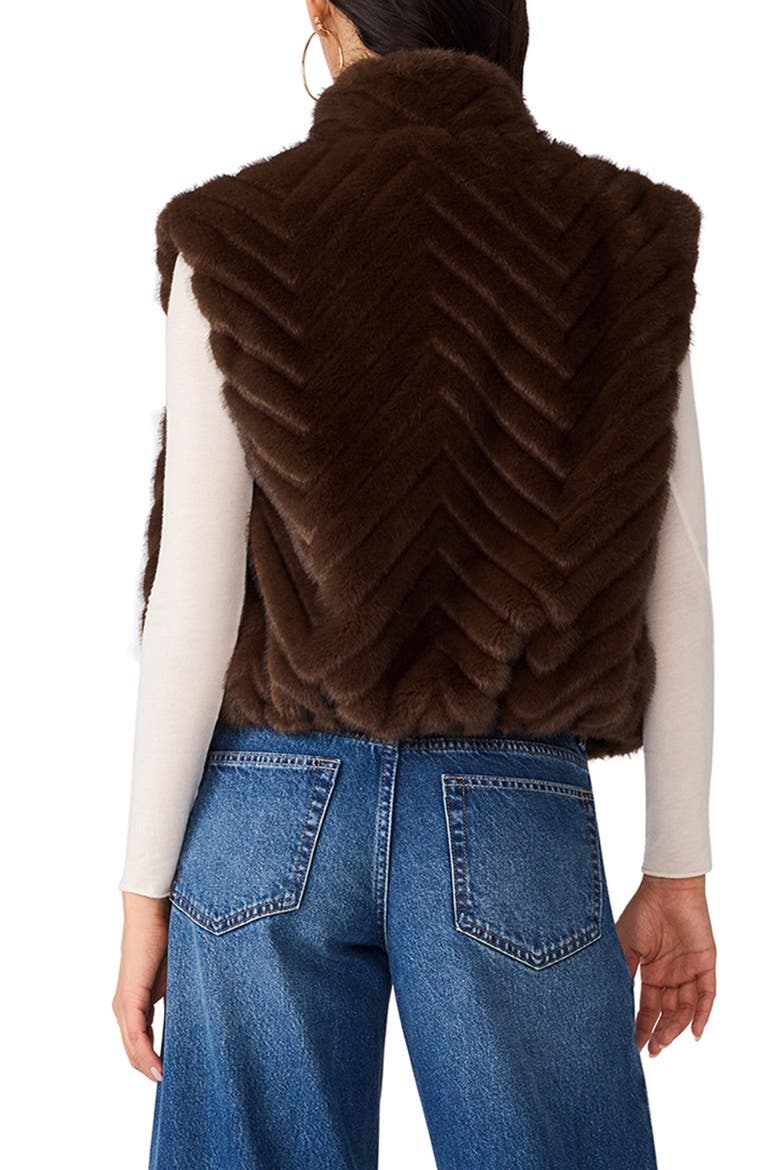 Luxie Faux Fur Vest, Alternate, color, DARK ESPRESSO