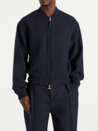 Manière De Voir Leandro Pinstripe Wool Bomber Jacket