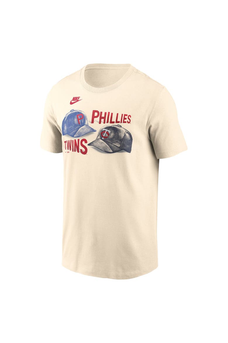 Men's Nike Cream Philadelphia Phillies vs. Minnesota Twins 2026 Field of Dreams Matchup T-Shirt, Alternate, color, Cream