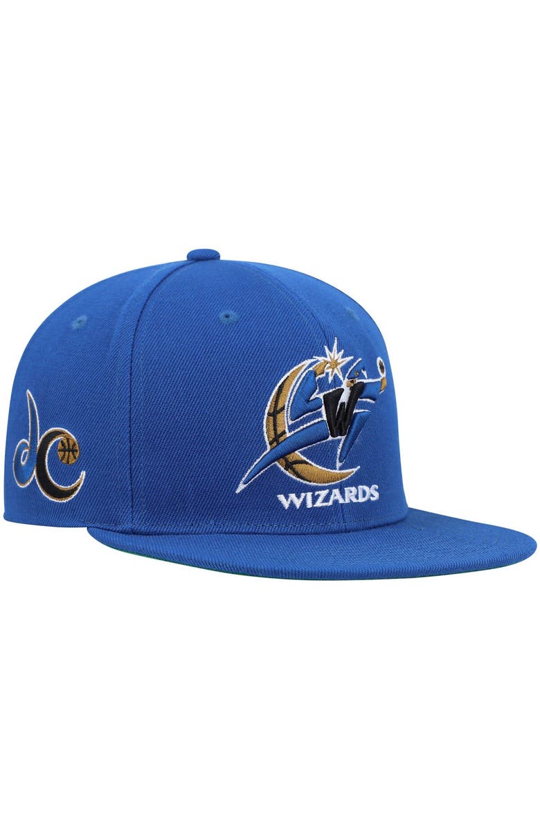 Mitchell & Ness Men's Mitchell & Ness Blue Washington Wizards Hardwood Classics Snapback Hat, Main, color,