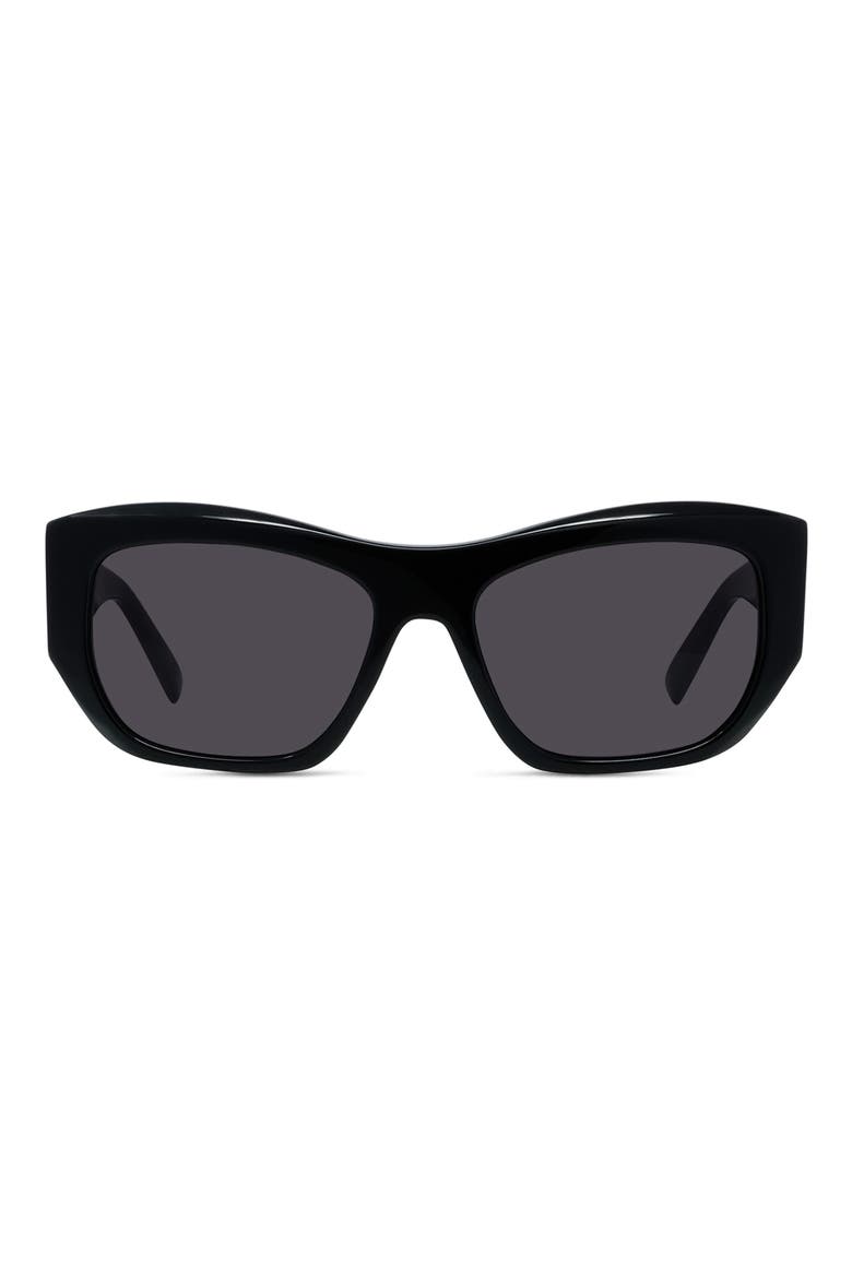 GV Day Square Sunglasses, Main, color, SHINY BLACK / SMOKE