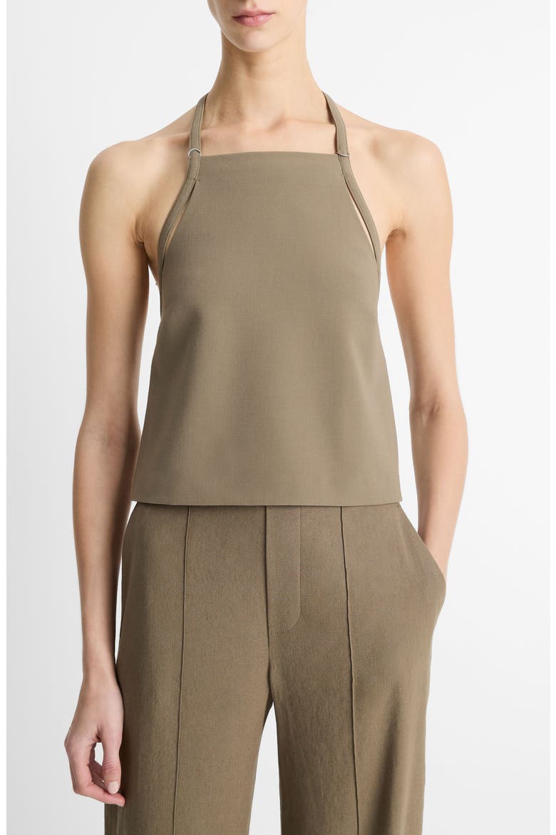 Apron Halter Top, Main, color, OAK MOSS