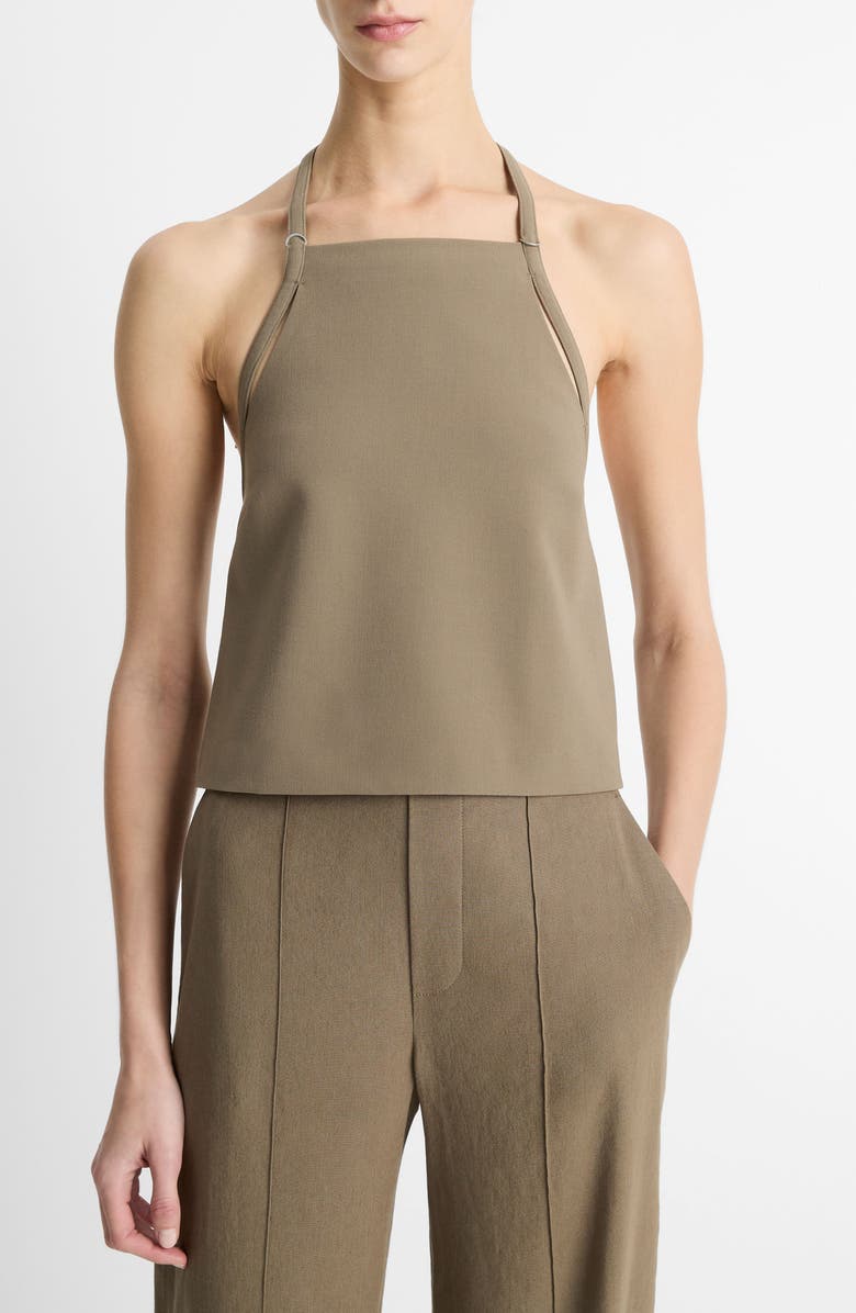 Vince Apron Halter Top, Main, color, Oak Moss