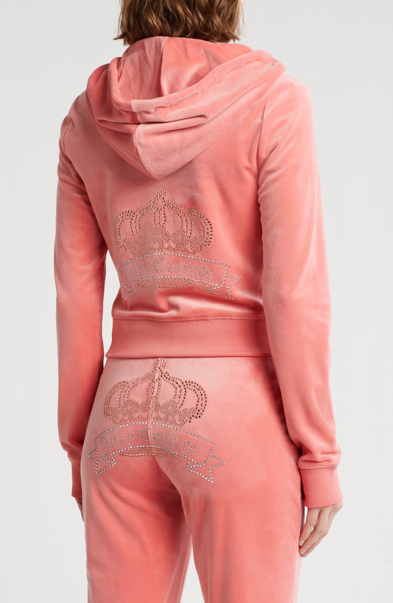 Juicy Couture Heritage Velour Zip-Up Hoodie, Alternate, color,