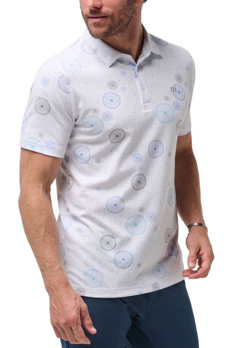 Caught Inside Medallion Print Polo, Alternate, color, WHITE