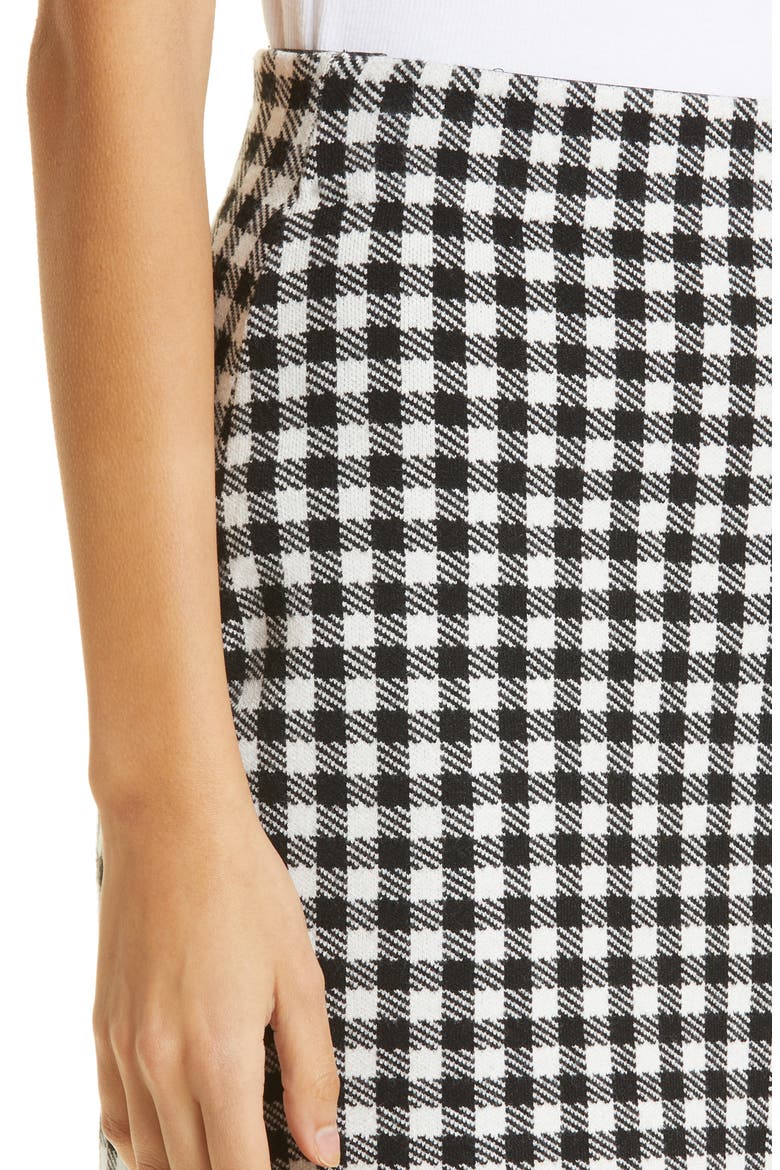 Gingham Jacquard Minskirt, Alternate, color, BLACK/ WHITE