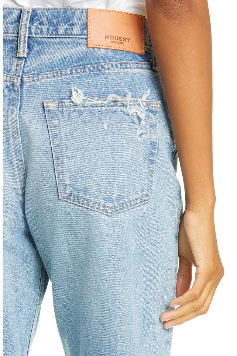 Odessa Ripped Straight Leg Jeans, Alternate, color, BLU 110