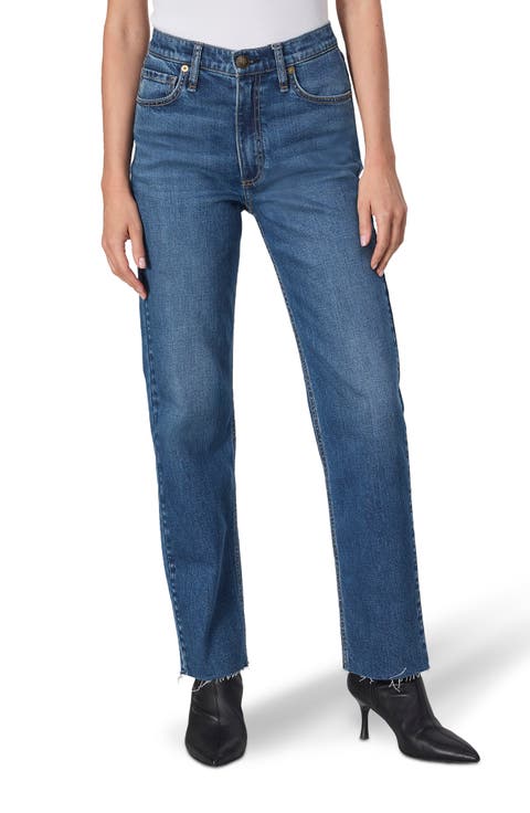 Harlow Raw Hem Ankle Straight Leg Jeans (Nova)