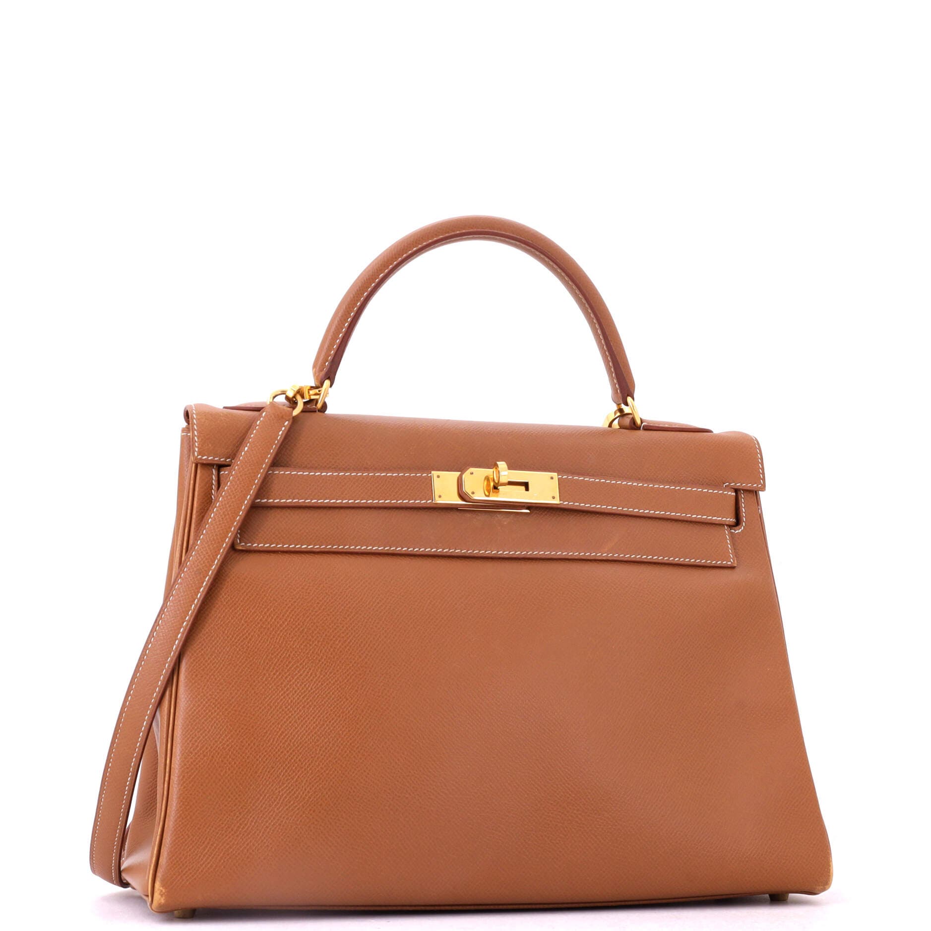 Kelly Handbag Brown Courchevel with Gold Hardware 32, Alternate, color, Gold
