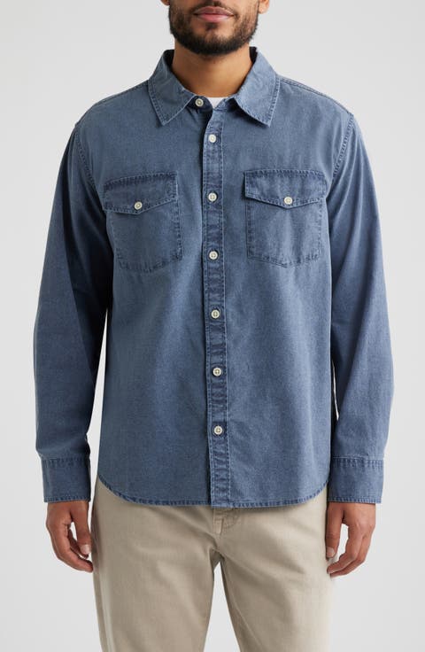 Pigment Dye Canvas Button-Up Shirt