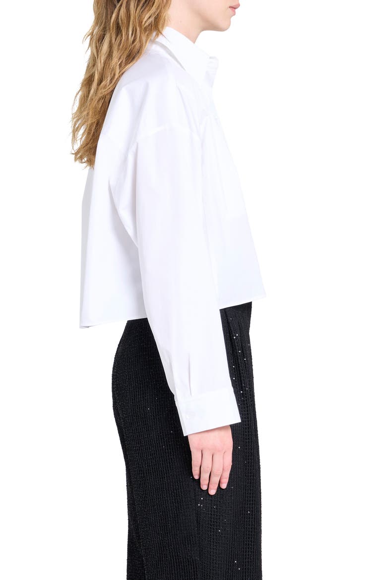 Soon To Be Ex Bib Cotton Button-Up Shirt, Alternate, color, WHITE