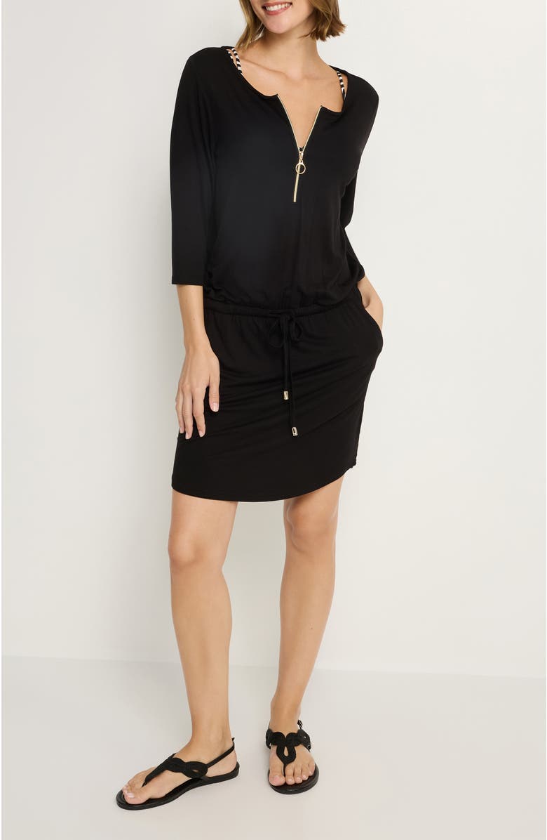 LASCANA Women's Zipper Detail Mini Dress, Main, color,