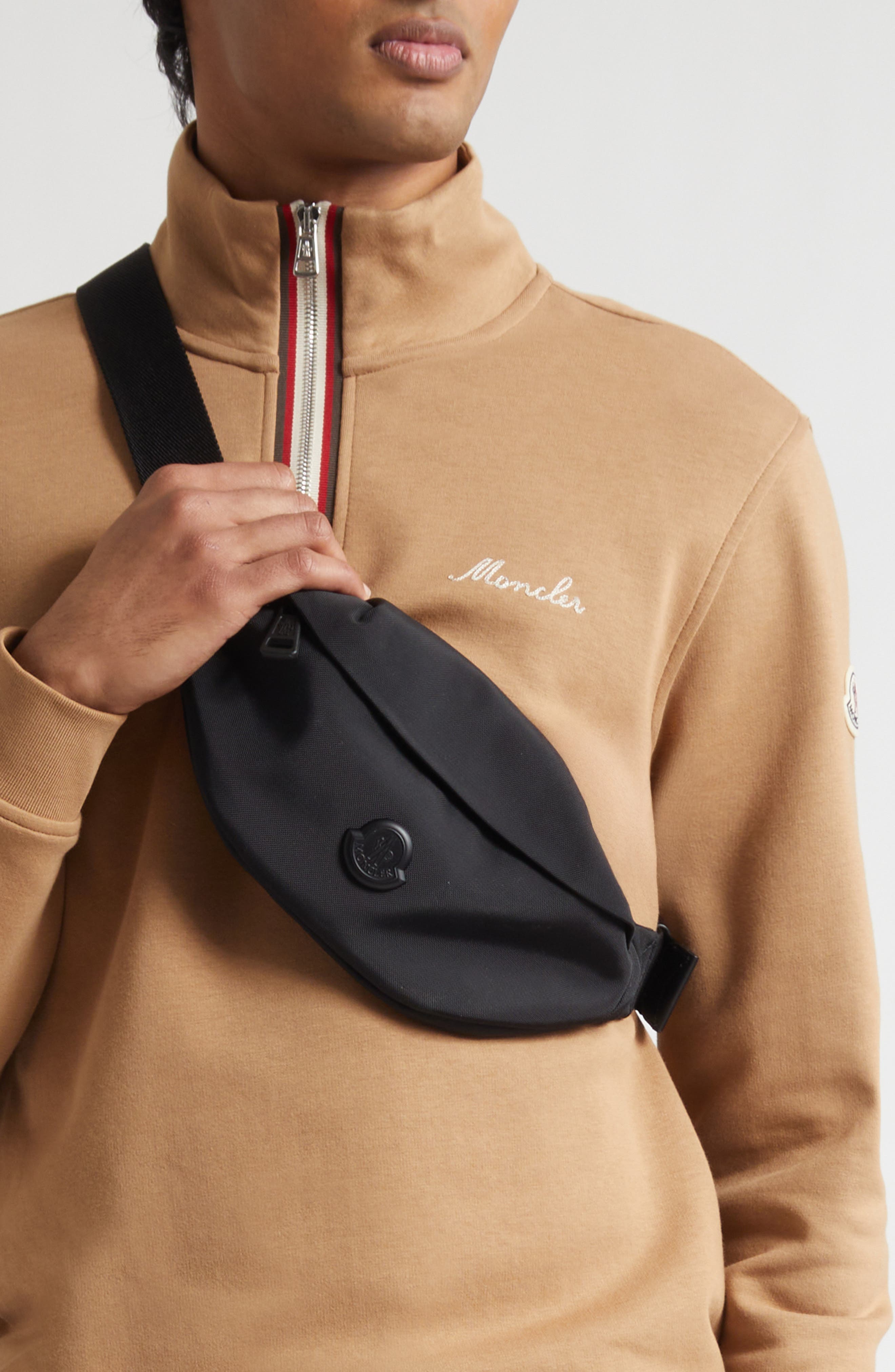 Moncler Small Durance Belt Bag, Alternate, color, Black