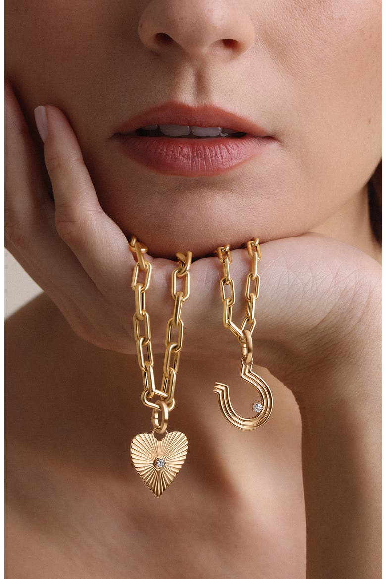 Groovy Diamond Heart Rays Hinged Charm, Alternate, color, 14K YELLOW GOLD