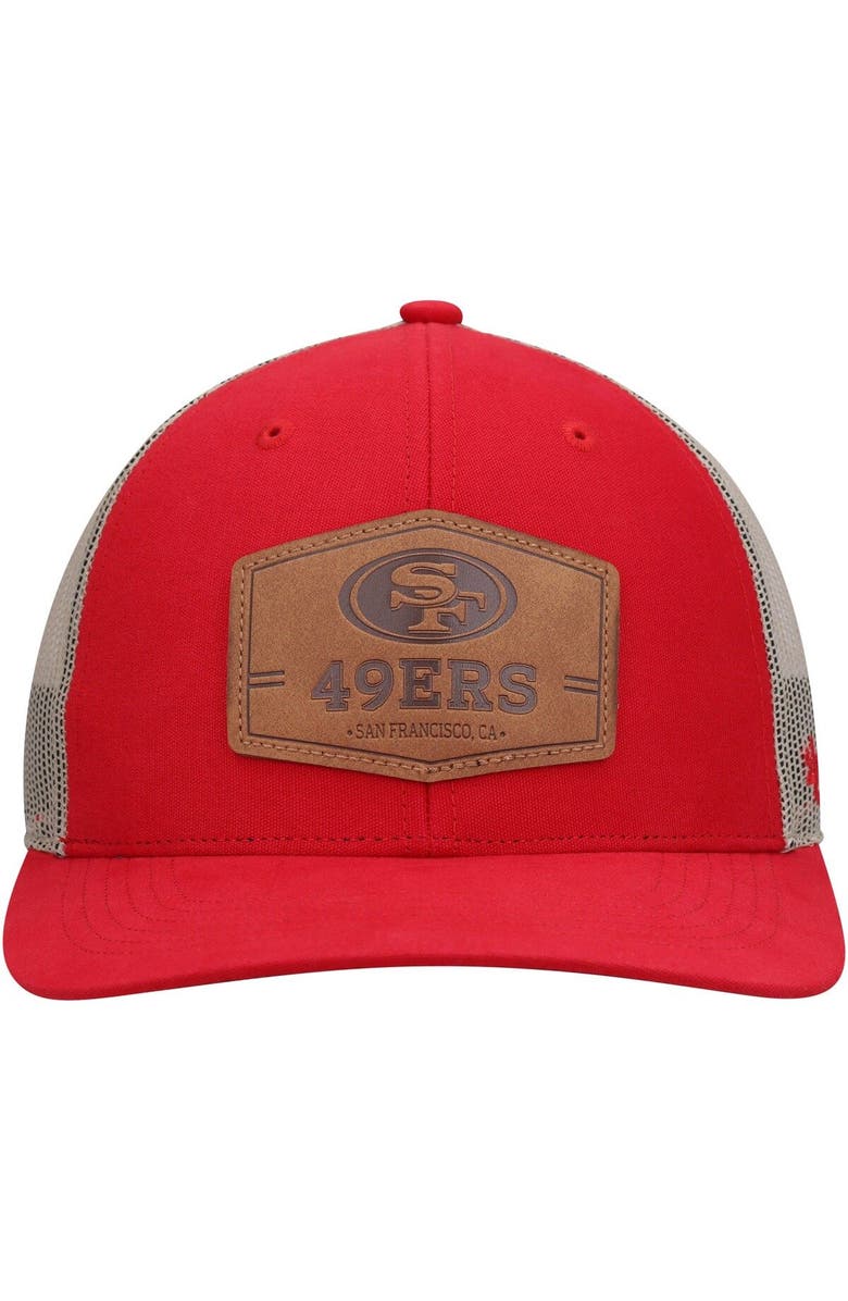 '47 Men's '47 Scarlet/Natural San Francisco 49ers Rawhide Trucker Adjustable Hat, Alternate, color, Scarlet