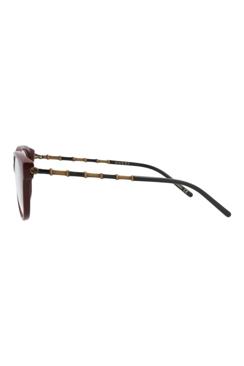 55mm Clear Cat Eye Optical Glasses, Alternate, color, BURGUNDY GOLD TRANSPARENT