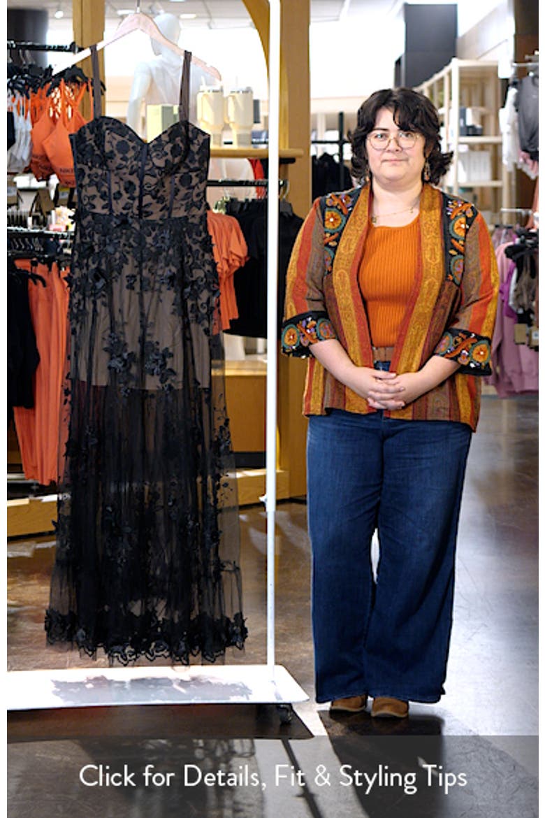Anabel Sheer Lace Bustier Gown video