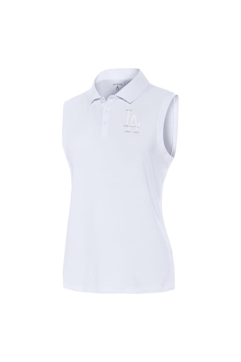 Women's Antigua  White Los Angeles Dodgers Recap Sleeveless Polo, Alternate, color, White