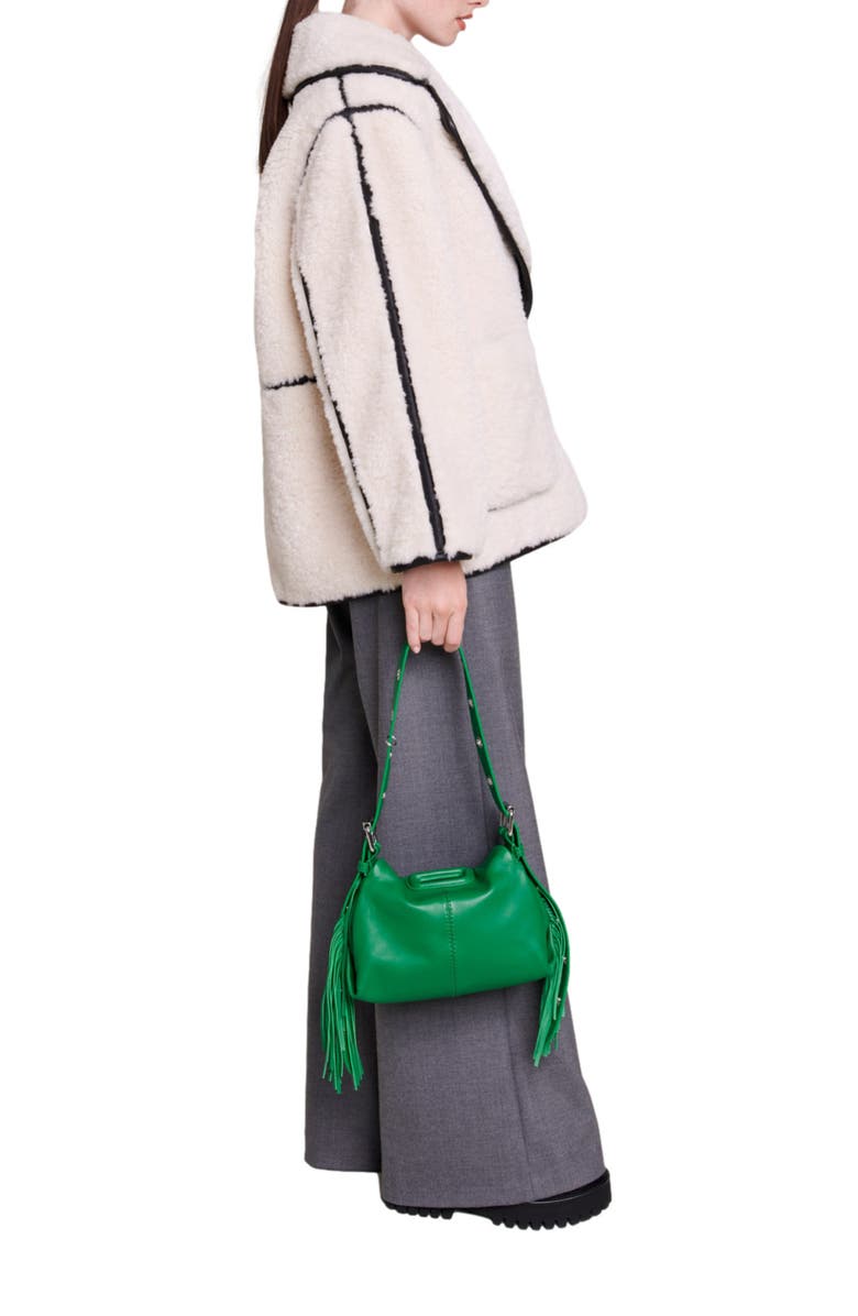 maje Oversize Faux Fur Jacket, Alternate, color,